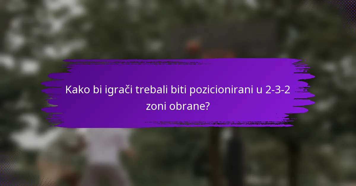 Kako bi igrači trebali biti pozicionirani u 2-3-2 zoni obrane?