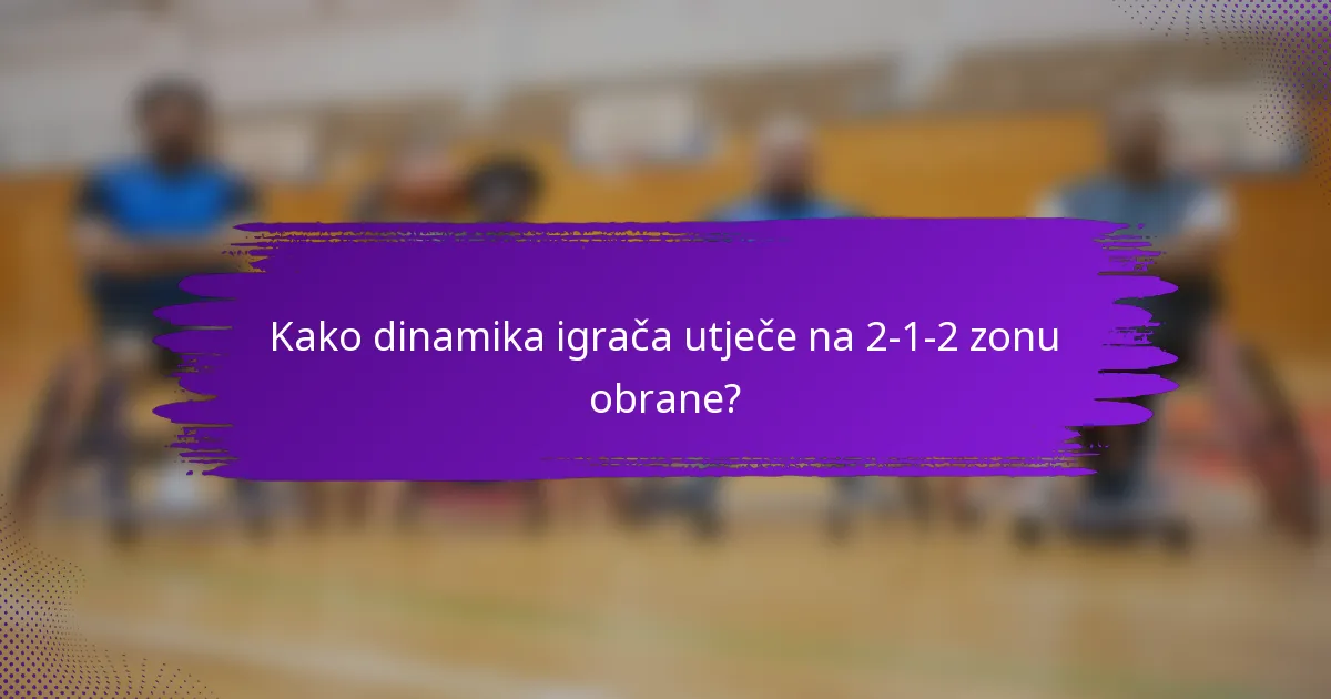 Kako dinamika igrača utječe na 2-1-2 zonu obrane?