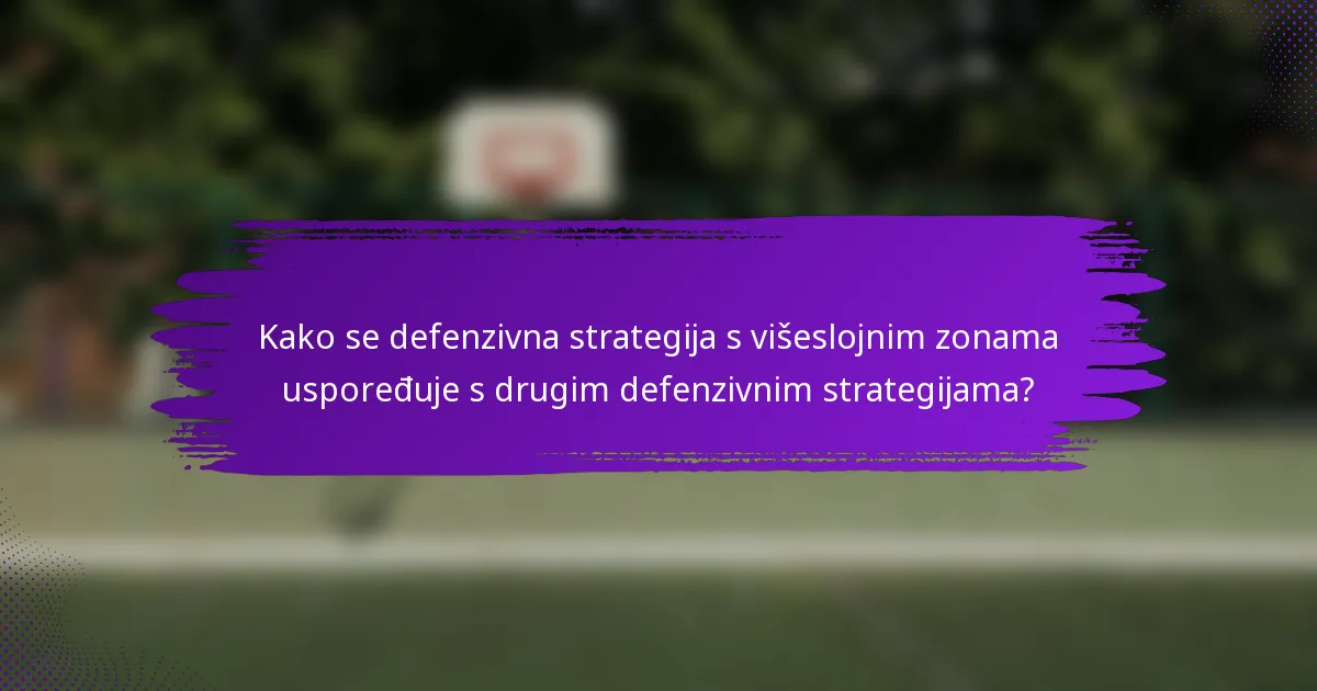 Kako se defenzivna strategija s višeslojnim zonama uspoređuje s drugim defenzivnim strategijama?