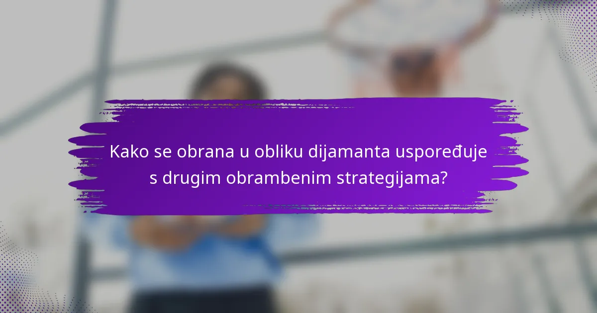 Kako se obrana u obliku dijamanta uspoređuje s drugim obrambenim strategijama?