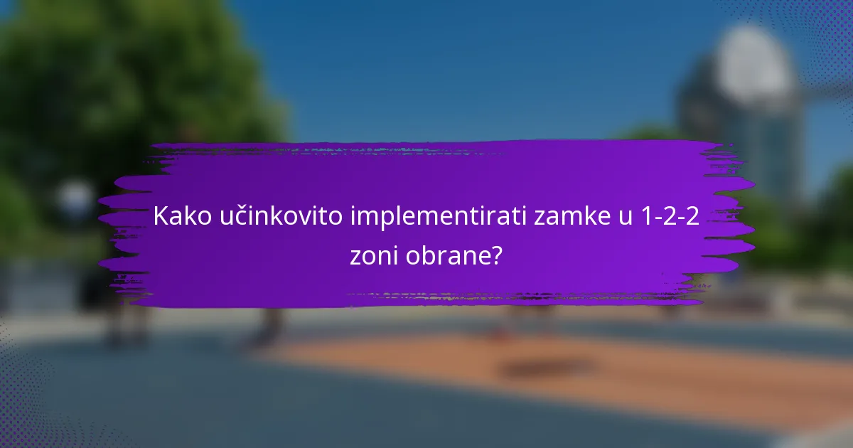 Kako učinkovito implementirati zamke u 1-2-2 zoni obrane?