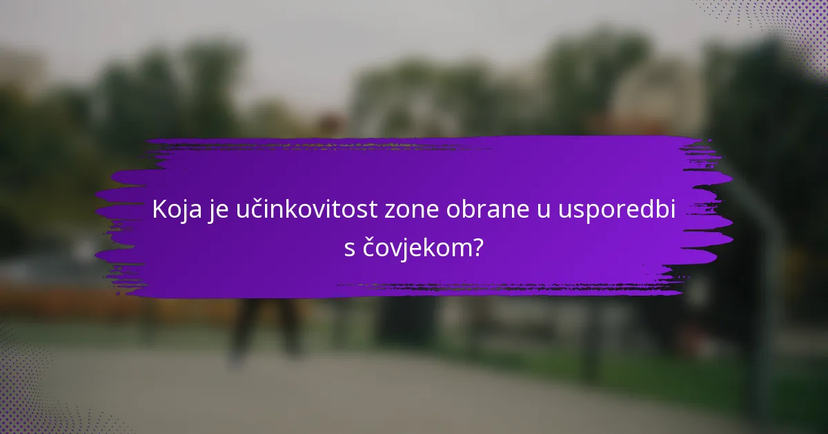 Koja je učinkovitost zone obrane u usporedbi s čovjekom?