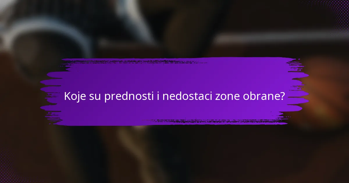 Koje su prednosti i nedostaci zone obrane?