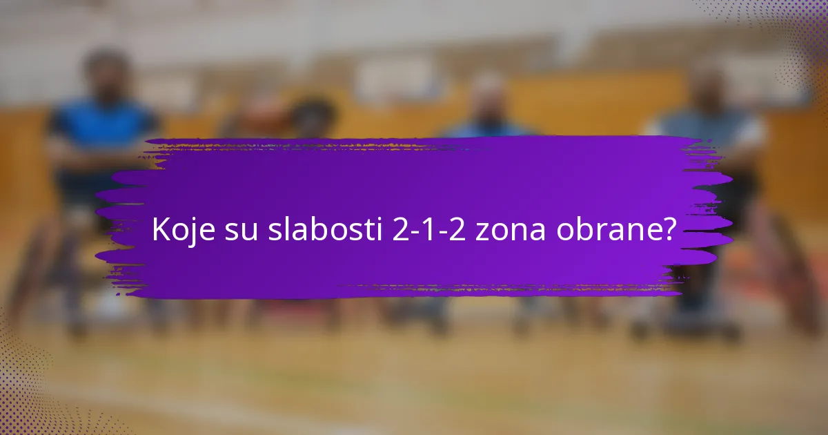 Koje su slabosti 2-1-2 zona obrane?