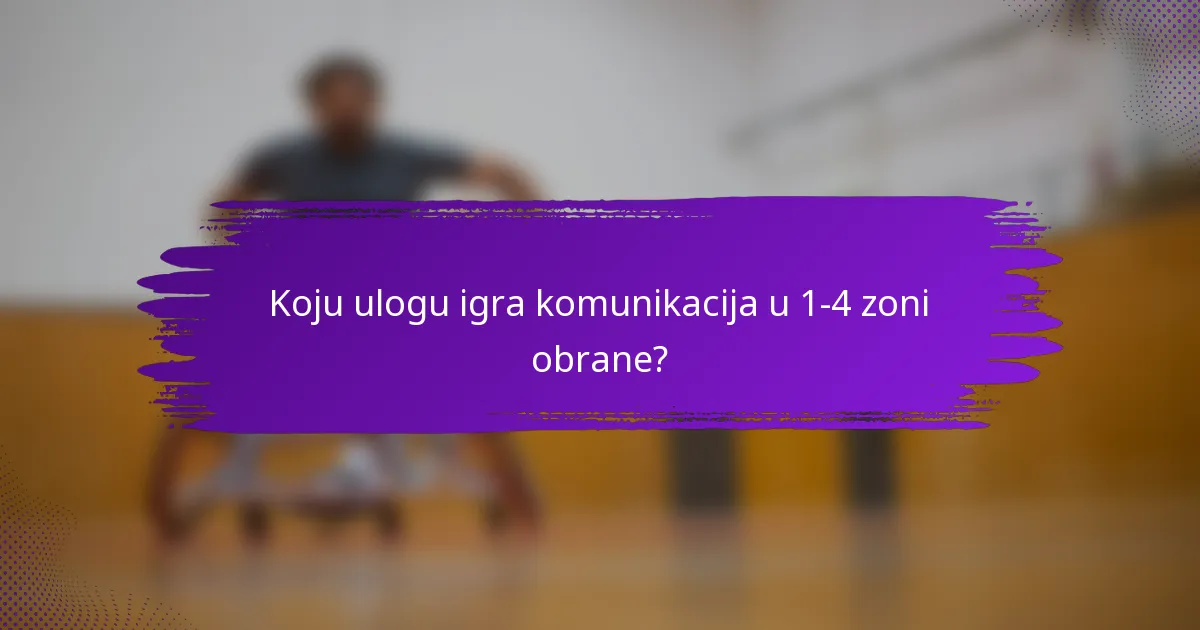 Koju ulogu igra komunikacija u 1-4 zoni obrane?